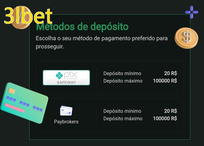 O cassino 3lbetbet oferece uma grande variedade de métodos de pagamento